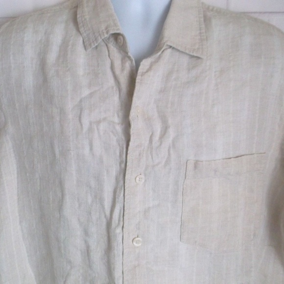 Caribbean Casual Button Down Shirt 100% Linen - Picture 1 of 5